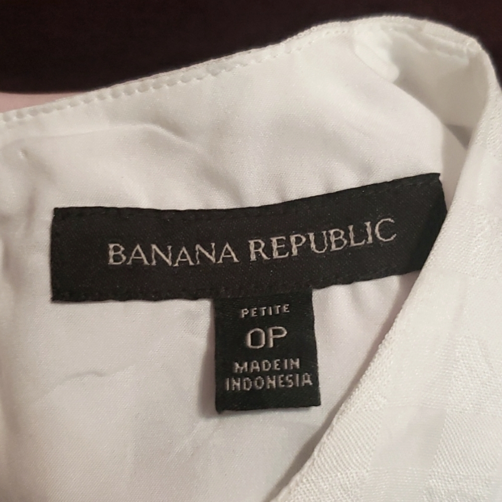 🔴 Banana Republic White Peplum Sheer Tank Blouse 🔴 - Picture 3 of 12
